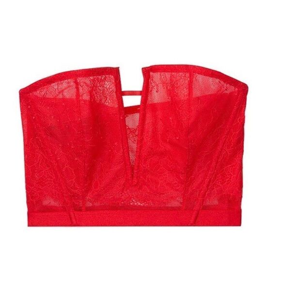 VICTORIA’S secret red lace plunge bustier BNWT - Picture 3 of 4